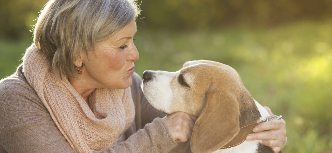 Homepage rotator with senior woman and dog